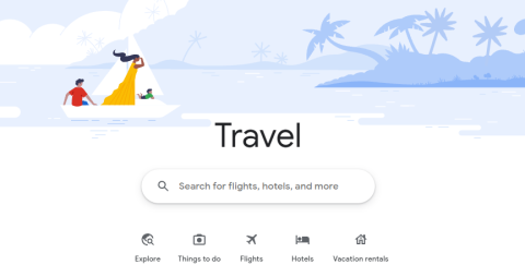 L'étiquetage du site web de Google Travel avec des noms et des icônes. 
